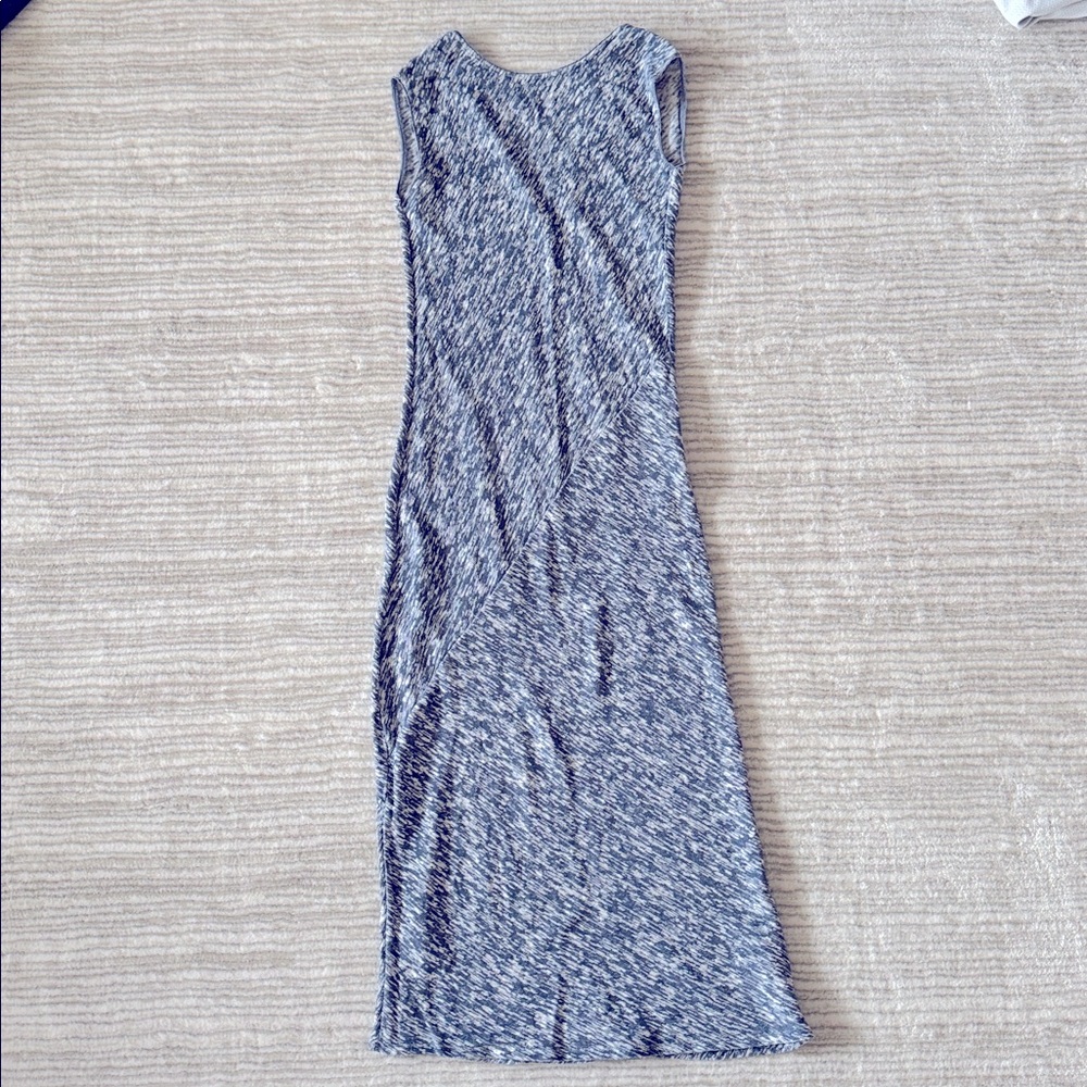 Massimo Dutti Blue Gray Marble Maxi Dress